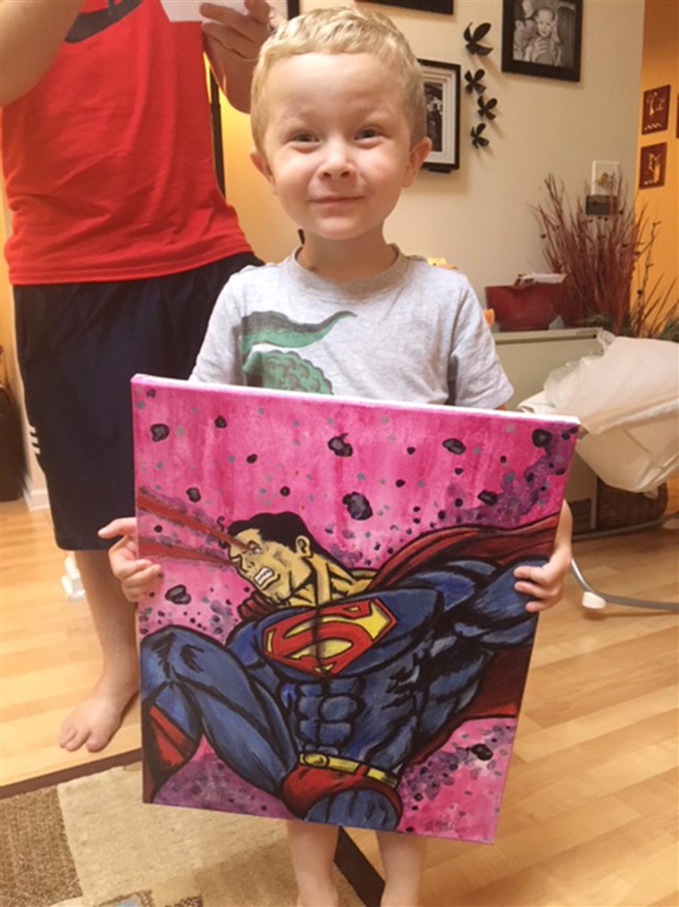 Supererou artwork brings smiles to boy battling cancer