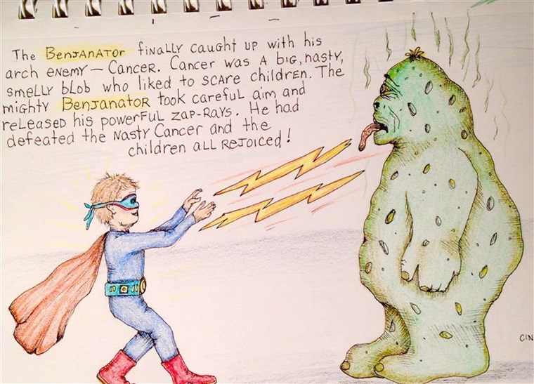 Supererou artwork brings smiles to boy battling cancer
