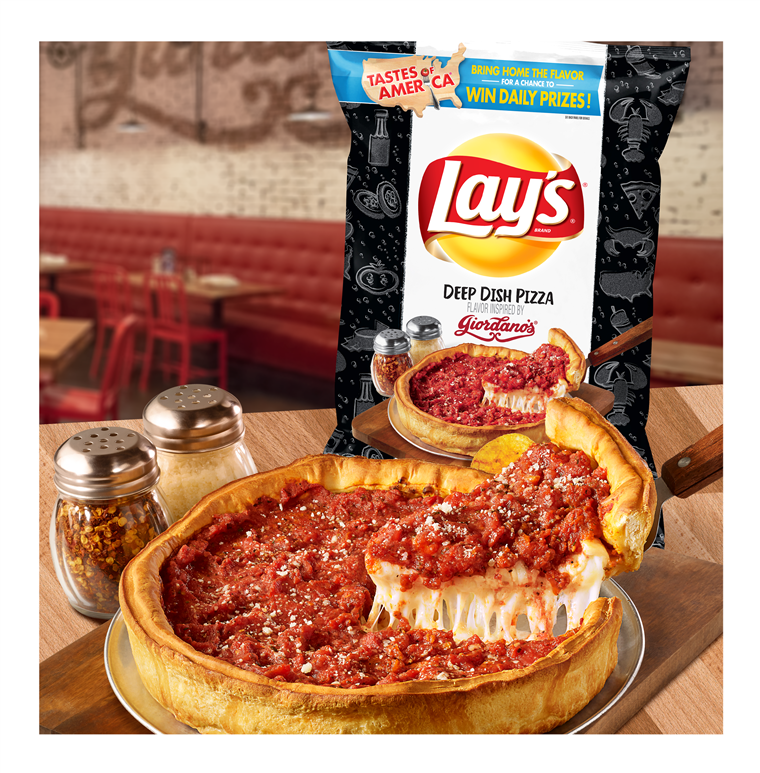 Pastatyti's celebrates Chicago flavor with a deep dish pizza chip.